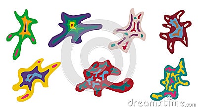 set of multicolored abstract blots Vector Illustration